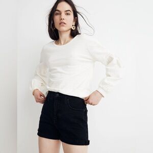 Madewell Texture & Thread Bubble-Sleeve Top